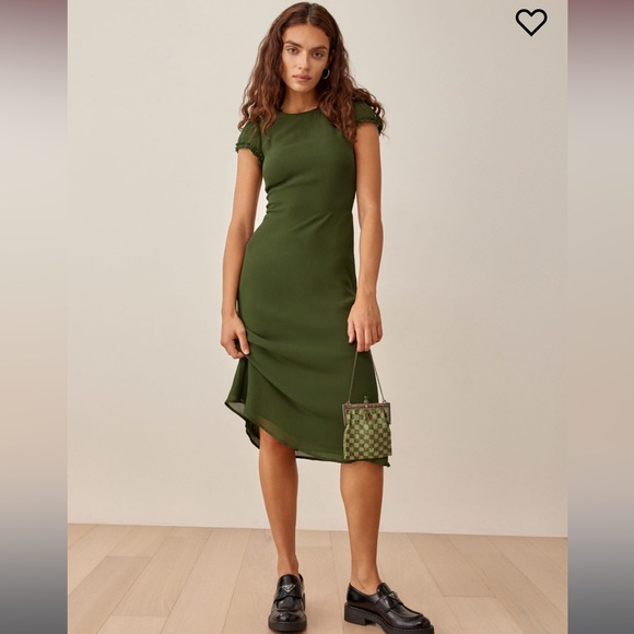 ON HOLD Reformation Ismena dress size 8 fern green NWT - Picture 3 of 7